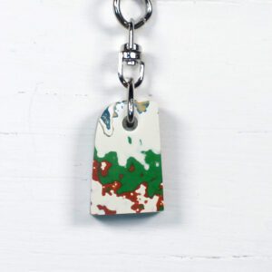 Fordite Keychain - Premium Fordite - 29.75mm x 18.51mm x 7.57mm     (3283)