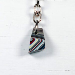 Fordite Keychain - 24.87mm x 16.84mm x 8.75mm     (3285)