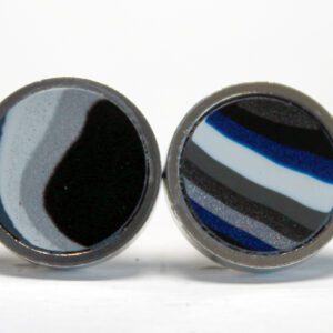 Pair of round striped cufflinks