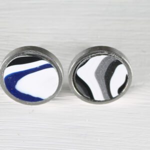 Pair of round abstract patterned cufflinks