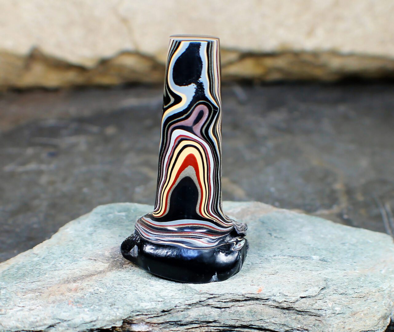 Finished Piece of Fordite - Military Fordite - 63.87mm x 20.11mm x 16.25mm (F-36)