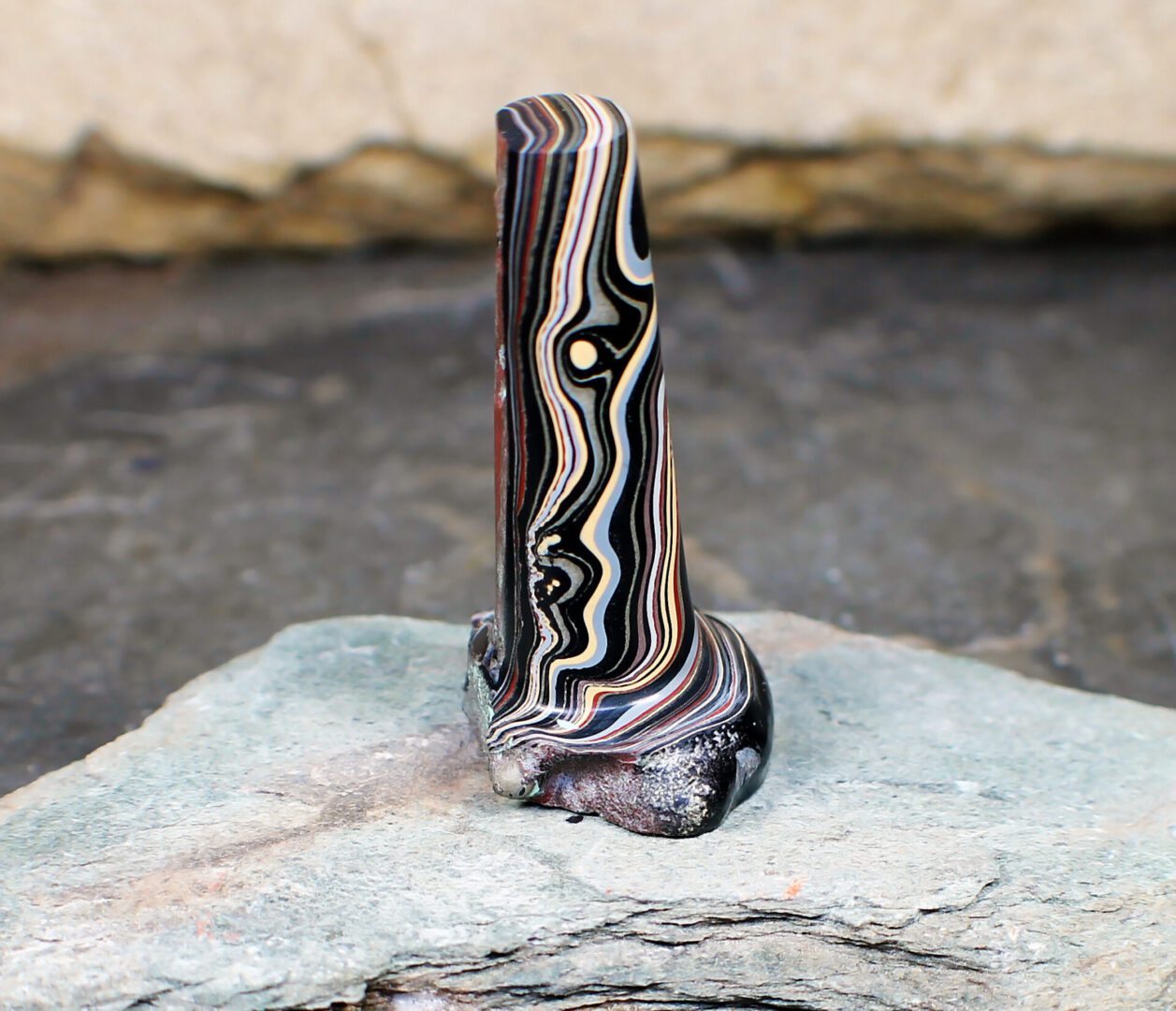 Finished Piece of Fordite - Military Fordite - 63.87mm x 20.11mm x 16.25mm (F-36) - Image 2