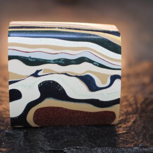 Finished Piece of Fordite - Premium Fordite - 36.54mm x 34.62mm x 18.86mm     (F-043)