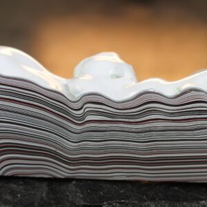 Finished Piece of Fordite - 76.92mm x 29.19mm x 16.69mm     (F-045)