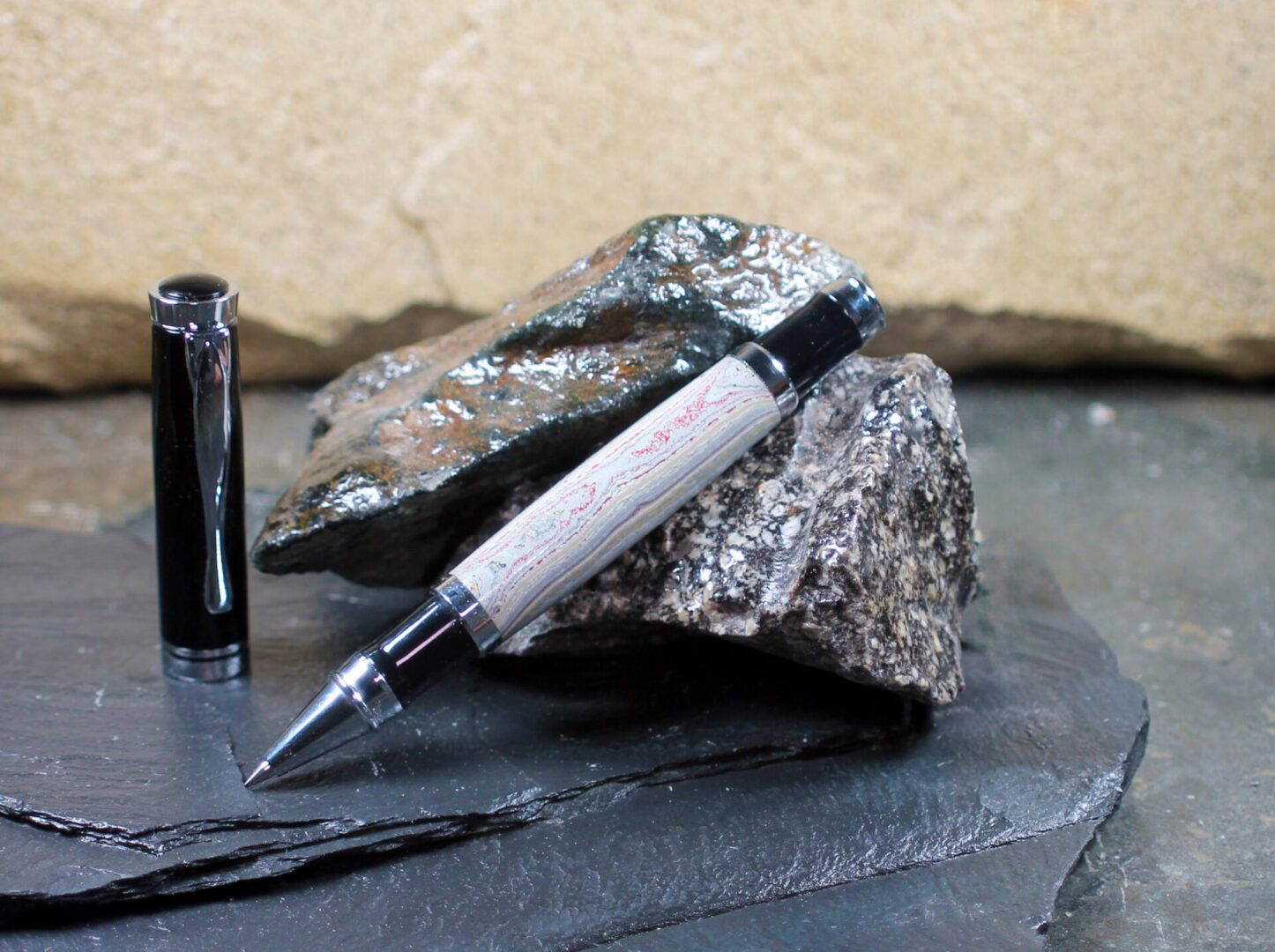 Premium Fordite Pen - Black / Chrome / Fordite (P-088) - Image 6