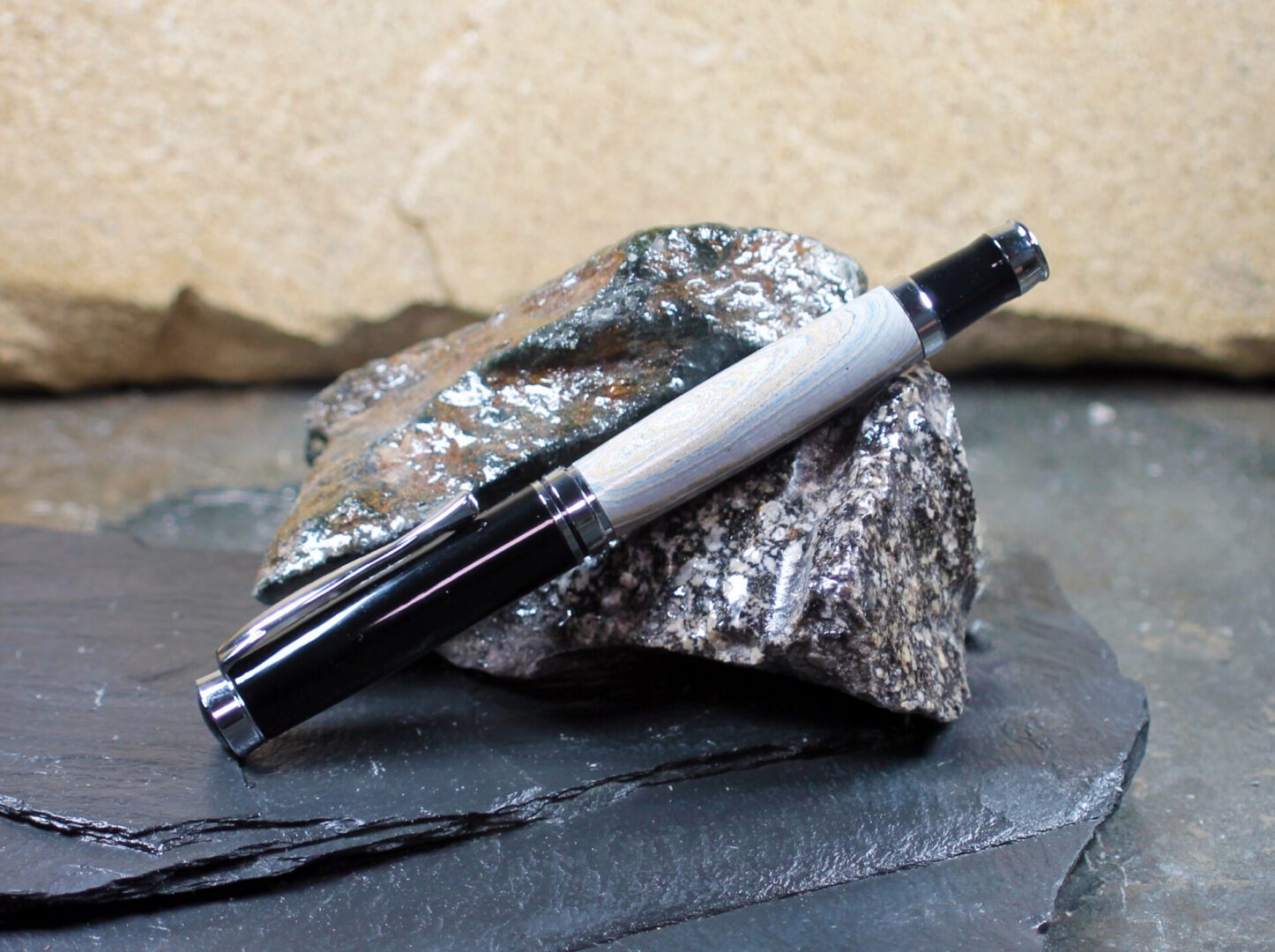 Premium Fordite Pen - Black / Chrome / Fordite (P-088) - Image 3