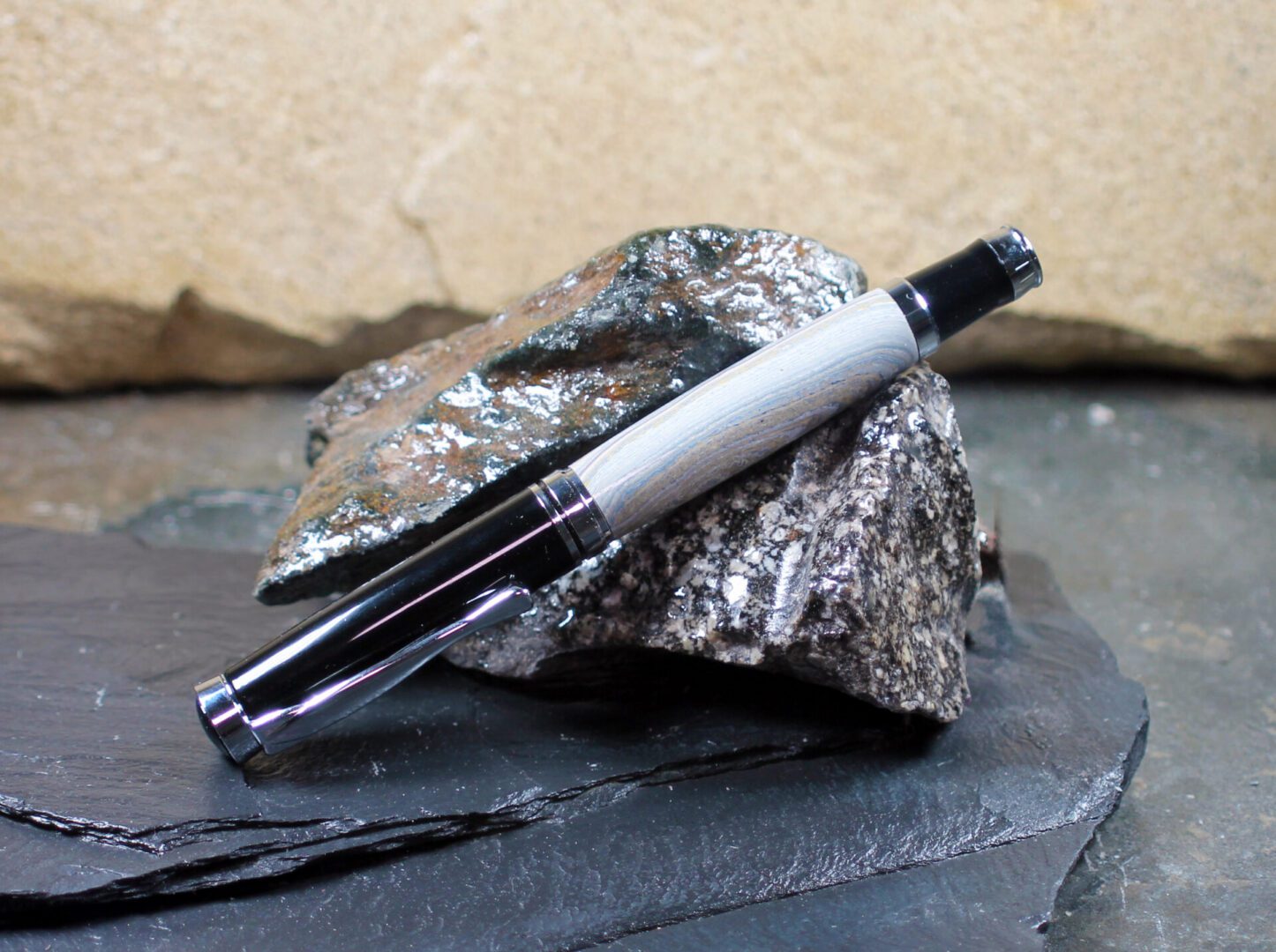 Premium Fordite Pen - Black / Chrome / Fordite (P-088) - Image 2
