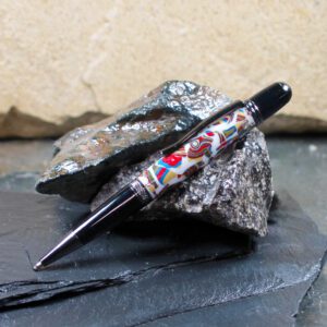 Premium Fordite and Resin Pen - Gun Metal/Black/White/ Fordite (P-089)